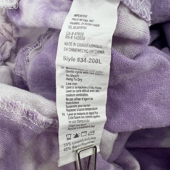 Charlotte Russe Purple Linen Tie Dye Paper Bag Shorts Size Large Women’s - Picture 5 of 5
